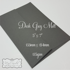 5x7 Envelopes i8 A7 (5x7) - MyCards Wedding Invitations: Dark Grey Matt Envelopes 5×7 Square Flap 135gsm