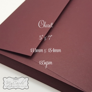 5x7 Envelopes i8 A7 (5x7) - MyCards Wedding Invitations: Claret Matt 5×7 Envelopes Square Flap 135gsm