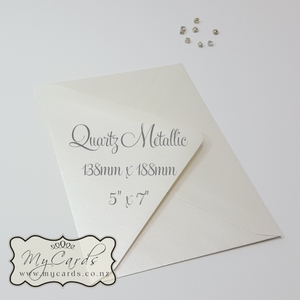 5x7 Envelopes i8 A7 (5x7) - MyCards Wedding Invitations: Quartz Metallic Envelopes 5×7 133mm x 184mm Diamond Flap