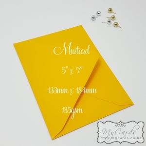 5x7 Envelopes i8 A7 (5x7) - MyCards Wedding Invitations: Mustard Matt 5×7 Envelopes Diamond Flap MILTON