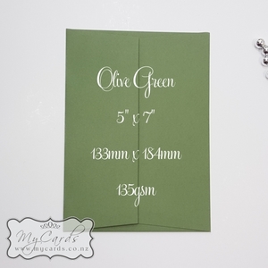5x7 Envelopes i8 A7 (5x7) - MyCards Wedding Invitations: Olive Mid Green Envelopes 5×7 Square Flap 135gsm