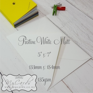 5x7 Envelopes i8 A7 (5x7) - MyCards Wedding Invitations: Off White Matt Envelopes 5×7 Diamond Flap 135gsm (Ivory) Pristine MILTON