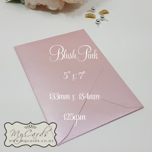 5x7 Envelopes i8 A7 (5x7) - MyCards Wedding Invitations: Blush Pink Metallic Envelope 5×7 Diamond Flap 125gsm MILTON