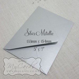 5x7 Envelopes i8 A7 (5x7) - MyCards Wedding Invitations: Silver Metallic Envelopes 5×7 Diamond Flap