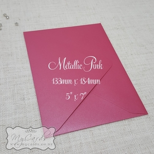 5x7 Envelopes i8 A7 (5x7) - MyCards Wedding Invitations: Pink Metallic Envelope 5×7 Diamond Flap 120gsm