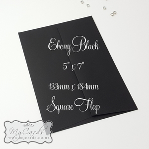 5x7 Envelopes i8 A7 (5x7) - MyCards Wedding Invitations: Black Matt 5×7 Envelopes Square Flap 135gsm