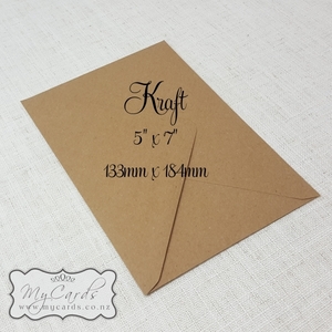 5x7 Envelopes i8 A7 (5x7) - MyCards Wedding Invitations: 5×7 Kraft Envelopes Diamond Flap 133mm x 184mm