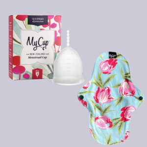 Mycup Bundles: MyCup™ Menstrual Cup Size 2 + Reusable SUPER Pad Bundle