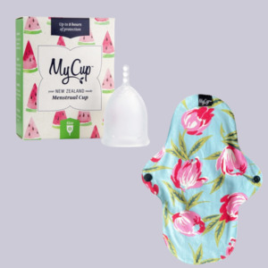 Mycup Bundles: MyCup™ Menstrual Cup Size 0 + Reusable SUPER Pad Bundle