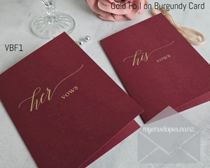 Vow Books – Burgundy with Gold Foil – His & Hers / His and His / Hers an&hellip;