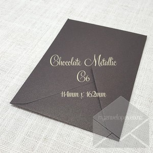 Brown: Chocolate Brown Metallic C6 Envelopes Mid Diamond Flap END OF LINE