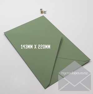 Olive Green Envelopes A9 143mm x 220mm Diamond Flap 135gsm