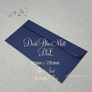 Blue: Dark Blue Envelopes DL Rectangle Flap