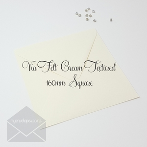Via Felt Cream Textured Envelopes 160mm Square Diamond Flap END OF LINE (LAST 99)