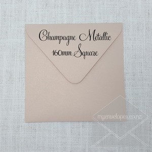 Champagne Metallic Envelopes 160mm Square Diamond Flap END OF LINE