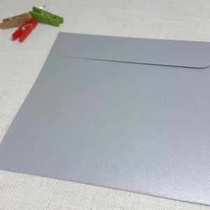 Galvanised Silver Metallic 155 mm Square Envelopes Rectangle Flap
