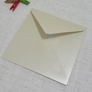 Pearlescent Cream 155mm Square Envelopes Diamond Flap