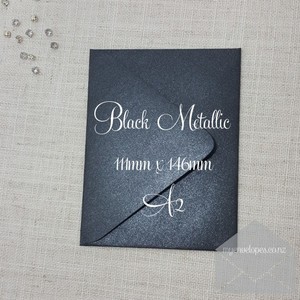 Black Metallic Envelopes A2 Diamond Flap