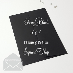 Black Matt 5×7 Envelopes Square Flap 135gsm