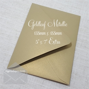 Gold Metallic Envelopes 5×7 Extra 138mm x 188mm Diamond Flap