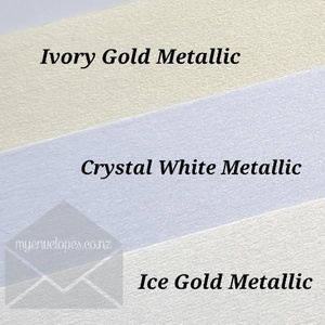 White Metallic Envelopes 165mm Square Diamond Flap – Crystal