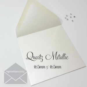 165mm Square: Quartz Metallic Envelopes 165mm Square Diamond Flap 120gsm
