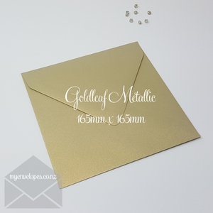165mm Square: Goldleaf Gold Metallic Envelopes 165mm Square Diamond Flap