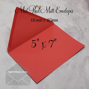 Red Envelopes 5×7 Diamond Flap Matt 110gsm – Mid Flap