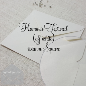 Hammer Textured Envelopes 155mm Square Diamond Flap Off White