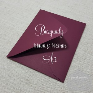 A2 111mm x 146mm: Burgundy Envelopes A2 Diamond Flap Matt 135gsm