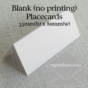 Products: Blank Placecards 35mm High x 80mm Wide WHITE METALLIC