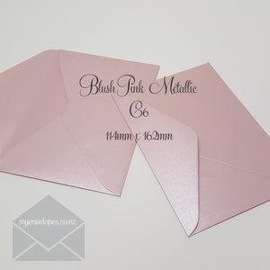 Blush Pink Metallic Envelopes C6 Diamond Flap