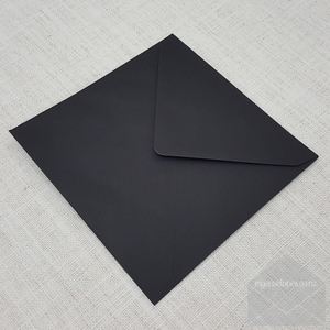 Black Square Envelopes 155mm Diamond Flap END OF LINE