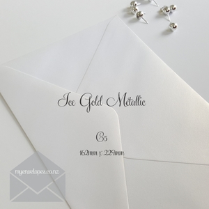 Ice Gold White Metallic C5 Envelopes 120gsm Mid Diamond Flap END OF LINE