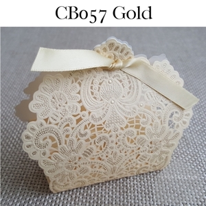 Products: Z-CB057 Gold Wedding Favour Box Lasercut