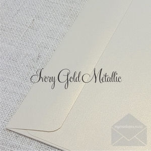 C5: Ivory Gold Metallic C5 Envelopes Rectangle Flap