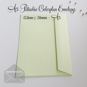 C5: Pistachio Green A5 Envelopes Rectangle Flap 135gsm END OF LINE