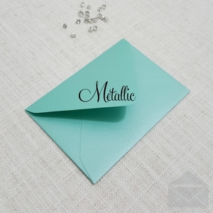 Teal Mint Green Metallic Envelopes RSVP Diamond Flap 92mm x 130mm