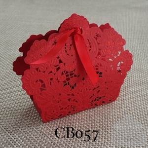 Z-CB057 Red Wedding Favour Box Lasercut