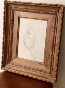 Products: Profile portrait in pencil, Paris frame - My Exhibition
