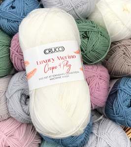 4ply Wool And Merino: Crucci  Luxury Merino Crepe 4ply Machine Wash, 50g