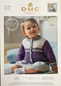 6761 DMC Girl’s Striped Cotton Cardigan Pattern. Level: Difficult