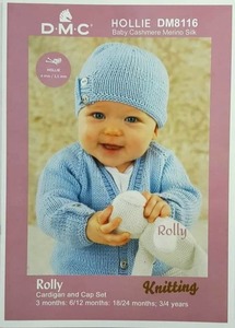 DMC Knitting 'Rolly" Cardigan and Hat Pattern