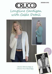 Longline Cardigan With Cable Detail 8ply Pattern