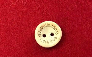 Buttons: Handmade With Love Wooden Button