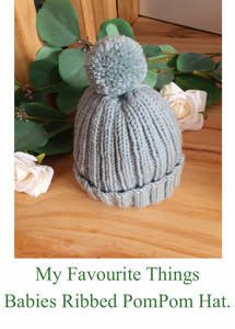 Copy of Baby Ribbed Pom Pom Hat Pattern(0-3 and 6-12 Months) Pdf