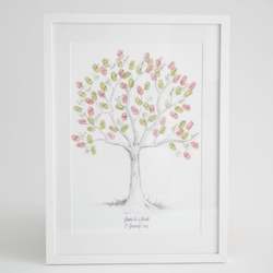 Guestbooks: Classic Tree Fingerprint Wedding Guestbook