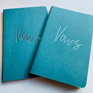 Vow Books: Turquoise Blue Wedding Vow Books - Silver Foil