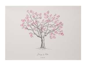 Fingerprint Guestbooks: Cherry Blossom Fingerprint Wedding Guestbook