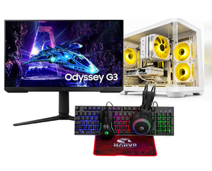 Desktop Computer Pack – Samsung Odyssey Monitor, Ryzen 5 500 16GB RAM PC and M&hellip;